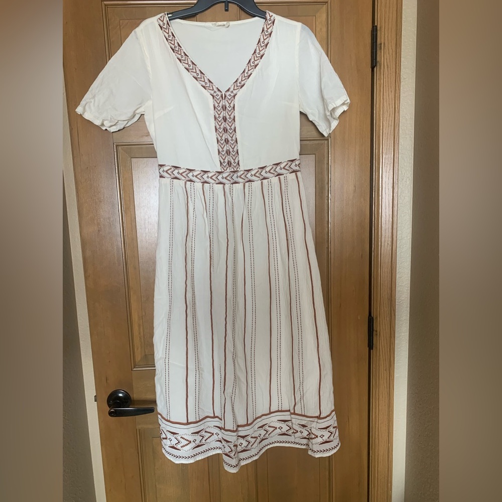 Roolee Embroidered Midi Dress